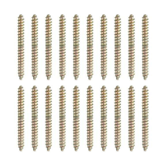 Uxcell 20 Pcs Double Ended Screws, M4 x 40 mm Carbon Steel Hanger Bolts, Self-Tapping Wood Dowel Screws for Wood Joint Furniture, Color Zinc