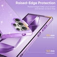 thumbnail image 5 of SaniMore for Samsung Galaxy S23 Ultra Case, Full Camera Lens Protection Women Cute Clear Glitter Bling Sparkly Cover Anti-yellow Transparent Shockproof Bumper for for Samsung Galaxy S23 Ultra, Purple, 5 of 7