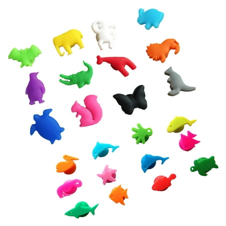 

24pcs Silicone Wine Glass Markers Sea Animals and Land Animals Wine Identifier Drinking Cup Sign
