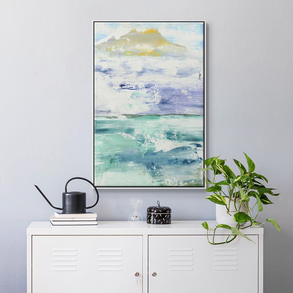Fantasy Seascape Framed Premium Gallery Wrapped Canvas - Ready to Hang - 17 x 25 - White Floating Frame