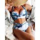 thumbnail image 1 of Sexy Bikinis mujeres 2022 verano dos piezas mármol estampado traje de baño femenino Push Up Halter fruncido envoltura frontal alta cintura traje de baño Tan Jianjun  unisex, 1 of 2