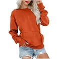 thumbnail image 6 of amkenre Sweatshirts for Women Uk Long Sleeve Crewneck Womens Tops with Pocket Jumpers Loose Solid Color Ladies Blouses Casual Fashion T-Shirts Office Work Daily, 6 of 8
