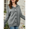 thumbnail image 3 of Women'S Casual Cardigan V Neck Button Down Hooded Sweaters Long Sleeve Hoodies Outfits Grey M, 3 of 6