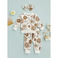 Infant Baby Girl 3Pcs Clothes Floral Long Sleeve Sweatshirt Tops Pants