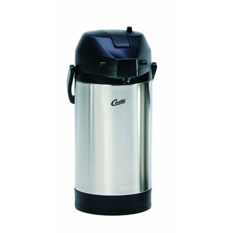 wilbur curtis thermal dispenser air pot, 2.5l s.s. body s.s. liner lever  pump - commercial airpot pourpot beverage dispenser - tlxa2501s000 (each) 