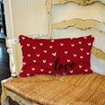 thumbnail image 2 of Valentines Day Pillow Cover 12x20 inch Farmhouse Valentines Day Decor for Home Red Love Heart Valentine Pillows Decorative Throw Pillows Valentines Day Decorations, 2 of 6