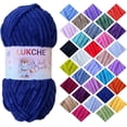 thumbnail image 5 of Velvet Chenille Yarn Super Bulky Soft Yarn - 100g (75.4 yds) - Baby Blanket Yarn for Knitting Amigurumi Fancy Yarn for Crochet Weaving Crafts - Will Not Break or Splinter (Lavander,3 Skein), 5 of 9