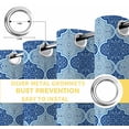 thumbnail image 4 of Blue Geometric Blackout Curtains for Bedroom/Living Room, Retro Morocco Abstract Art Thermal Insulated Kitchen Drapes with Grommets, Light Blocking Window Treatment, 2 Panels 42" x 54", 4 of 7