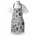 thumbnail image 4 of Steampunk Apron, Gear Cog Engine Wheels Silhouettes Industry Technology Graphic Image Print, Unisex Kitchen Bib with Adjustable Neck for Cooking Gardening, Adult Size, White and Grey, by Ambesonne, 4 of 4