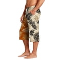 thumbnail image 5 of Mens Swim Trunks Men's Casual Hawaiian Print Drawstring Cropped Capri Pants Summer Swim Trunks Beach Shorts with Elastic Waist Resort Style for Vacation Pool Luau Orange S, 5 of 9