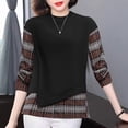 thumbnail image 3 of Agkizg Womens Fall Clothing Plus Size Womens Tops Long Sleeve Blouses Two-Piece Look Crew Neck Long Sleeve Pullover Hoodie Top for Fall Winter Daily Wear XXXXL, 3 of 5