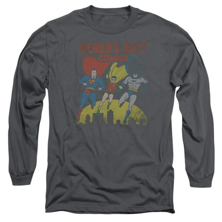 Justice League DC Comics World's Best Adult Long Sleeve T-Shirt (Best Monuments To See In Dc)