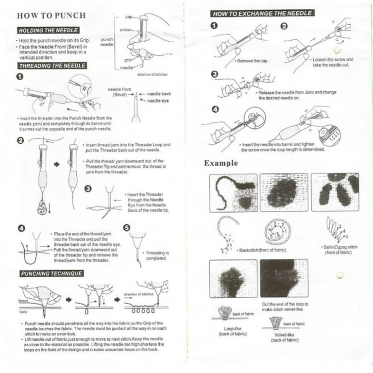  16 PCS Punch Needle Kits Adjustable Rug Yarn Punch Needle  Wooden Handle Embroidery Pen Needle Threader Punch Needle Cloth for  Embroidery Floss Cross Stitching Beginner : Tools & Home Improvement