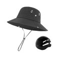 thumbnail image 4 of Sombrero de pescador con carcasa interior rígida y ala ancha ajustable y transpirable. Negro, 4 of 8