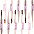 thumbnail image 5 of Nail Art Brush Set-5pcs Double-Ended Nail Art Brushes for Long Lines, Thin Liner brush for Nails Detail, Nail Design Brush Ombre Brush 3D Brush Kits for Gel Polish Acrylic Nail Drawing (Purple), 5 of 5