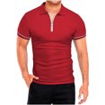 thumbnail image 1 of Chemises à Manches Courtes pour Hommes Décontractées Unies Col Rabattu Chandail Patchwork Fermeture Éclair Blouse à Manches Courtes Chemises pour Hommes Manches Courtes Chemises à Manches Courtes pour Hommes Chemises pour Hommes Manches Courtes, 1 of 10