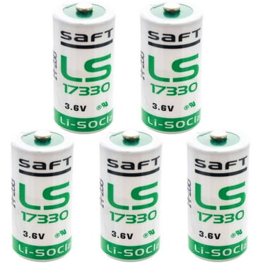 5x SAFT LS17330 Size 2/3A 3.6V 2.1Ah Primary Lithium Thionyl Chloride Battery