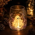 thumbnail image 6 of 3D Halloween Artisan Glassware Collection,Premium Clear Glass Drinkware, Clear Decorative Drink Cup,Stemless Tumbler, with Pumpkin, Ghost, Black Cat & Spider Designs For Magical Halloween Sips, 6 of 7