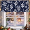 thumbnail image 5 of Christmas Snowflake Valances for Windows, 42 x 18in, Winter Vintage Classic Texture Rod Pocket Kitchen Valance Curtain Light Filtering Window Treatments for Living Room Bedroom, 1 Panel, 5 of 7