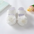 thumbnail image 5 of Girls Sneakers Sizes 6-10 Months Fashionable New Pattern Cute Floral Decoration Hook Loop Lightweight White Baby Shoes, 5 of 7