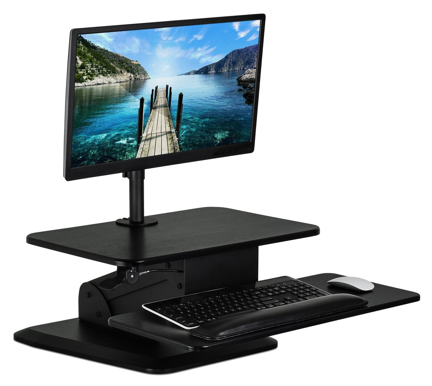 MountIt! Sit Stand Workstation Standing Desk Converter With Monitor