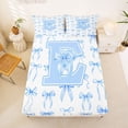thumbnail image 5 of Manfei Letter E Initial Monogram Queen Sheet Sets For Kids,Girly Bowknot Bed Set For Bow Lovers,4-Piece, 5 of 6