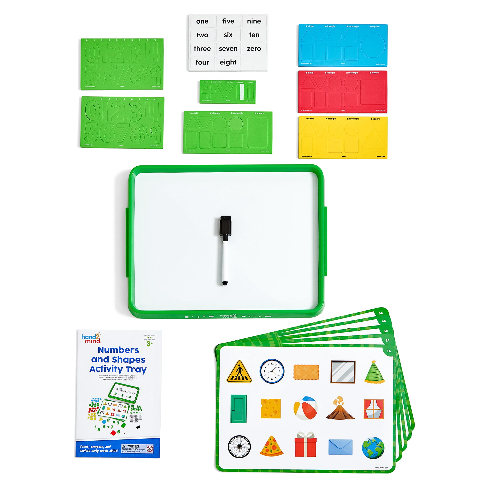 hand2mind Numbers and Shapes Activity Tray, Includes 10 Activities, Ages 3+