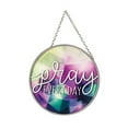 thumbnail image 2 of Pray Everyday Purple Geometric 6 x 6 Glass Decorative Sun Catcher with Suction Cup, 2 of 3