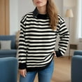 thumbnail image 6 of Juebong Stripe Sweater for Women Crewneck Sweaters Spring Fall Pullover Blouse Sweatshirts Long Sleeve Knit Sweater, 6 of 6