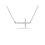 Diamond-Accent Sterling Silver Religious Cross Necklace
