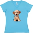 thumbnail image 3 of Inktastic KiniArt Mini Goldendoodle Women's V-Neck T-Shirt, 3 of 5