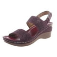 thumbnail image 2 of IUJSOY Womens Sandals Open Toe Hollow Out Wedge Sandals Casual Summer Slingback Platform Sandals, 2 of 7