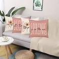 thumbnail image 3 of Pink Spring Pillow Covers 18x18 Inch Set of 4 Bloom Flower Bless This Home Sweet Home Pillowcases Spring Summer Farmhouse Decorations Cushion Cover for Sofa Couch, 3 of 6