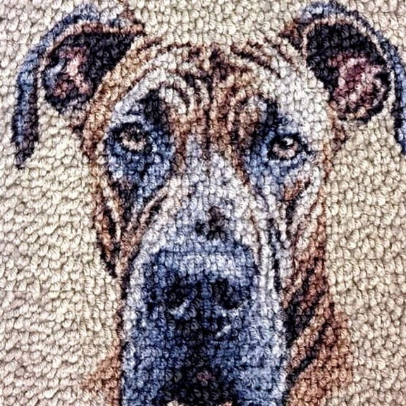 Great Dane Latch Hook Rug kits Color Printed Crochet Yarn Needlework DIY Hooking Latch Kit Carpet Embroidery Rug Cover Mat for Christmas Chair Cushion Floor Decoration 60x40cm(1)