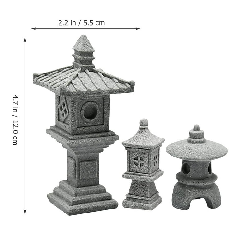 GOOHOCHY 4 Sets Stone Lantern Decoration Bonsai Statue - Walmart.com