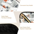 thumbnail image 5 of FORMRS Makeup Bag Travel Cosmetic Organizer for Women Fold Flat Zipper Pouch with Handle, Cartoon Orange Houses, 5 of 8