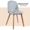 thumbnail image 6 of Set of 2 Armless Plastic Dining Chair Wood Legs for Dining Room Plastic Molded Seat With Cushion, Gray, 6 of 17