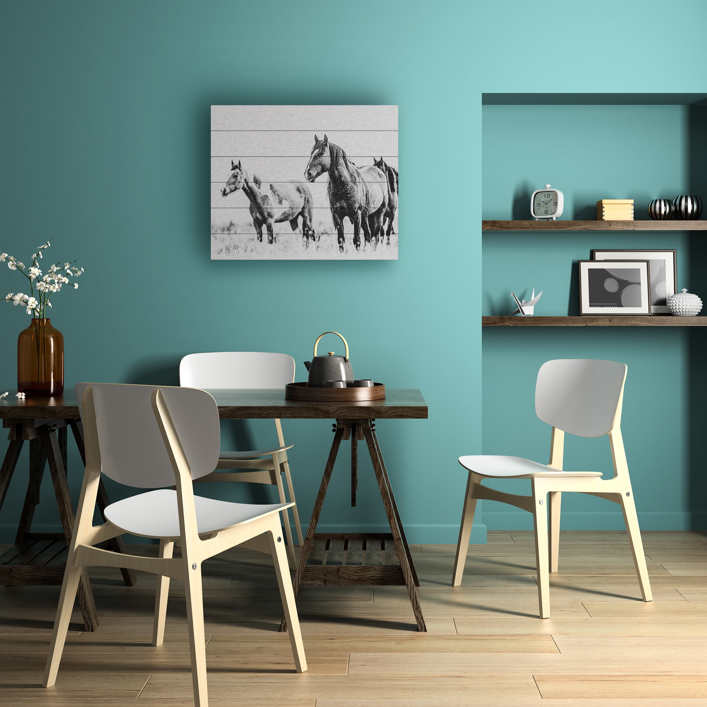 LightBoxJournal 'Wild Horses of the Great Basin 04' Wood Slat Art 18x22