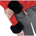 thumbnail image 2 of Lovzfmll Women's Fur Wrist Warmers, Imitation Rabbit Wool Sleeve Cuffs, Winter Accessories for Layering, Warm Arm Cover, Black, 2 of 4
