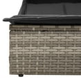 thumbnail image 5 of vidaXL Double Sun Lounger with Canopy and Cushions Grey Poly Rattan, 5 of 5