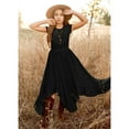 thumbnail image 6 of Bjutir Summer Casual Dress For Girls Kids Vintage Dress Solid Short Sleeve Swing Retro Rockabilly Dresses 7-12Y Party Dresses Irregular Clothes, 6 of 9
