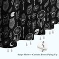 thumbnail image 6 of Black White Gothic Dreamcatcher Owl Skull Pattern Shower Curtain 36"x72" ,Bathroom Decorative Shower Curtains Set with 12 Hooks,Modern Waterproof Washable Shower Curtain, 6 of 6