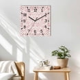 thumbnail image 3 of Farmhouse Pink Wooden Wall Clock Silent Non Ticking, Vintage Flower Leaf Botanical Plant Square Wall Clocks Battery Operated, Decor Clock for Home Office, Living Room, Kitchen, 12 Inch, 3 of 9