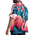 thumbnail image 3 of Flamingo Tropical Rainforest Men's Casual Printed Poplin Short Sleeve Button Down Beach Shirt with Spread Collar Top, 3 of 6