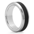 thumbnail image 2 of Men’s Stainless Steel 8mm Two-Tone Black Mesh Wedding Band, 2 of 2