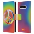 thumbnail image 1 of Head Case Designs Officially Licensed emoji® Hippie Chic Peace Sign Leather Book Wallet Case Cover Compatible with Samsung Galaxy S10, 1 of 6