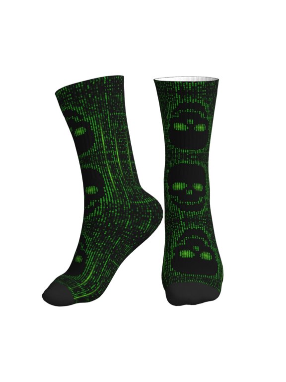 Crew Socks for Women Men Athletic - Numbers Skull Soft Comfort Breathable Mid-Calf Sole Running Socks Womens Men