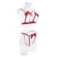 thumbnail image 2 of Lingerie for Women Breast Breasts Bowknot Color Matching Hollow Underwear Two Set Elegant Teddy Babydoll Dress for Women, 2 of 6