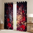 thumbnail image 3 of Feelyou Cartoon Wolf Teens Black Out Curtains, Romantic Jungle Animal Curtains Pack of 2 (42x63 Each), Red Anniversary Rose Bedroom Curtains, Living Room Curtains Decor, 3 of 7