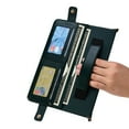 thumbnail image 4 of Dteck Case for iPad Air 13 inch 2024/iPad Pro 12.9" 2022/2021/2020,Folio Stand PU Leather Cover with Hand Strap, Crossbody Strap Case w/Pen Holder Card Slots Envelope Pocket Wallet Case,Darkgreen, 4 of 7